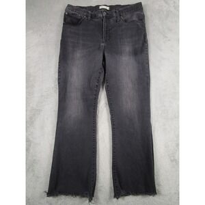 Madewell Jeans Womens 31 Black Cali Demi Bootcut Frayed Preppy Modern